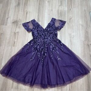 NWT JJs House Plum Grape Formal Dress Women’s Size 14 Wedding Bridesmaid Prom